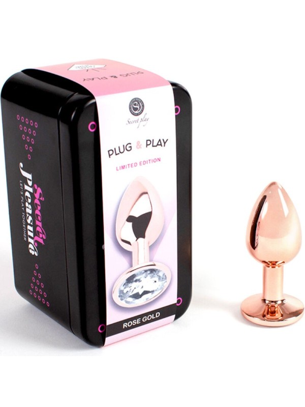 SECRETPLAY - METAL BUTT PLUG ORO ROSA TALLA S 7 CM