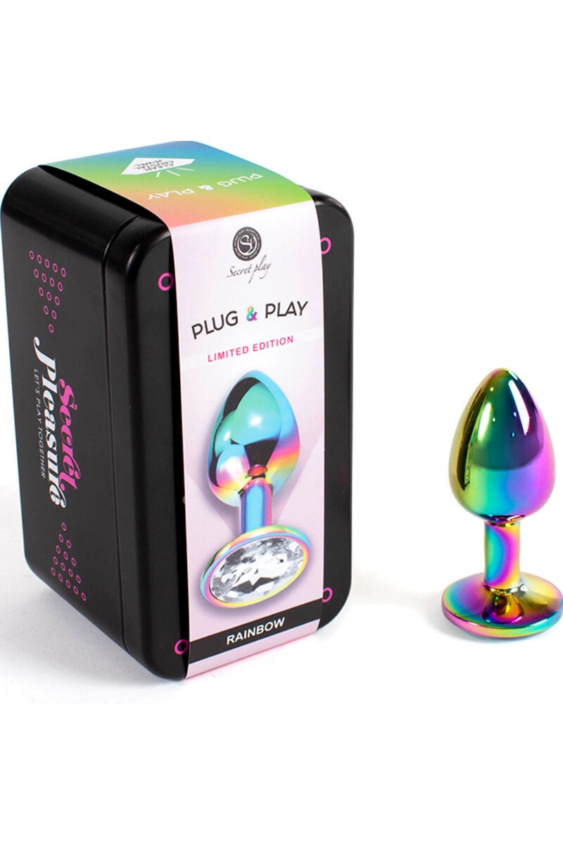 SECRETPLAY - METAL BUTT PLUG MULTICOLOR TALLA S 7 CM