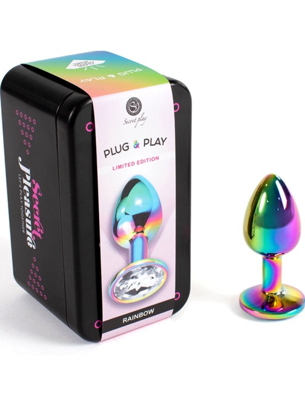 SECRETPLAY - METAL BUTT PLUG MULTICOLOR TALLA S 7 CM
