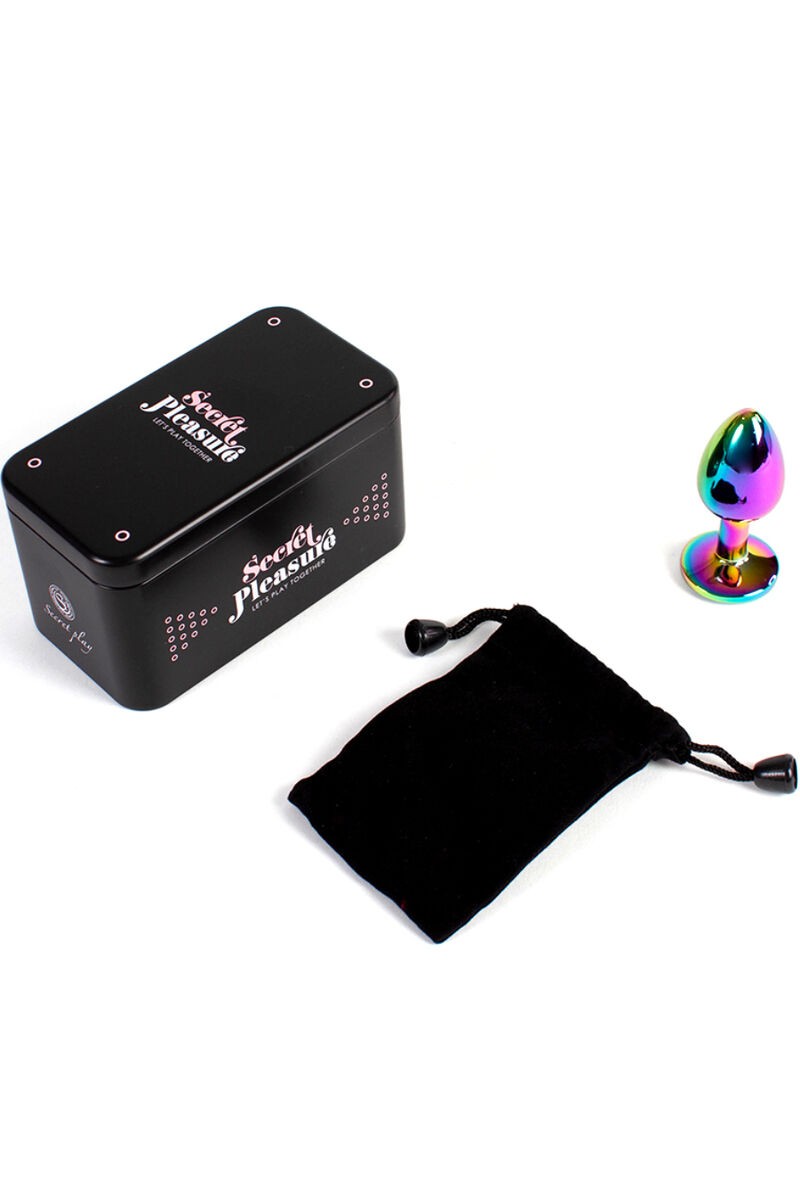 SECRETPLAY - METAL BUTT PLUG MULTICOLOR TALLA S 7 CM
