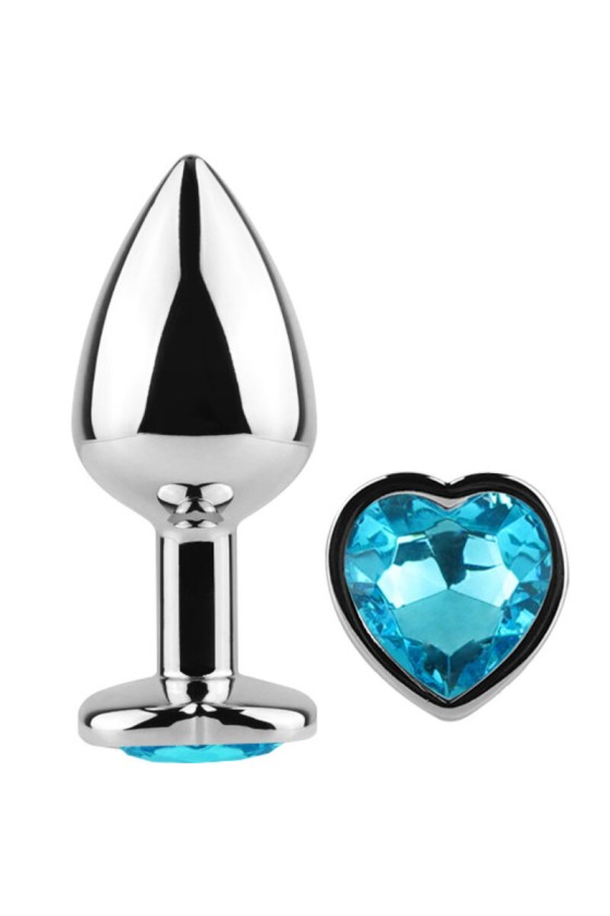 SECRETPLAY - METAL BUTT PLUG CORAZÓN AZUL TALLA S 7 CM