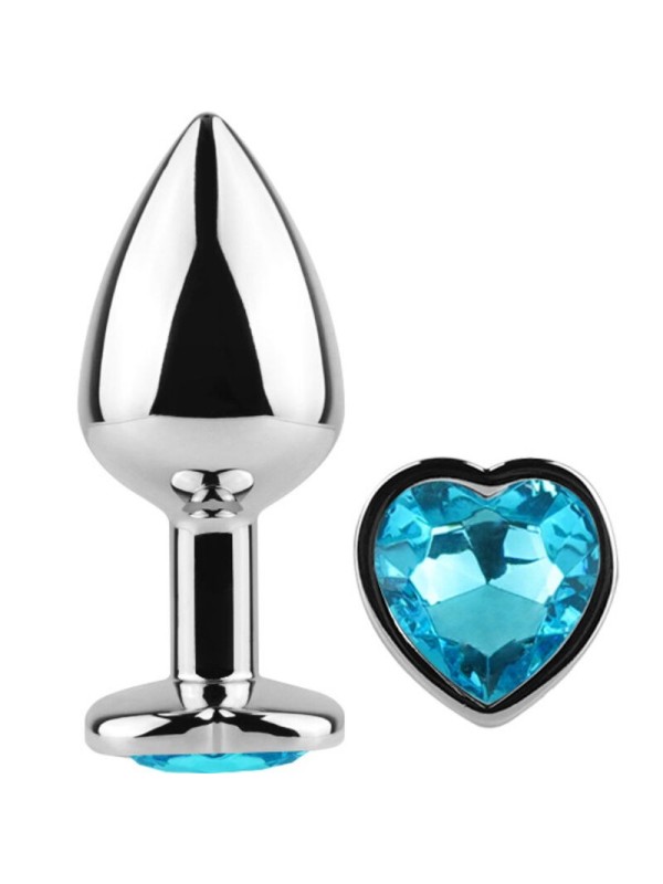 SECRETPLAY - METAL BUTT PLUG CORAZÓN AZUL TALLA S 7 CM