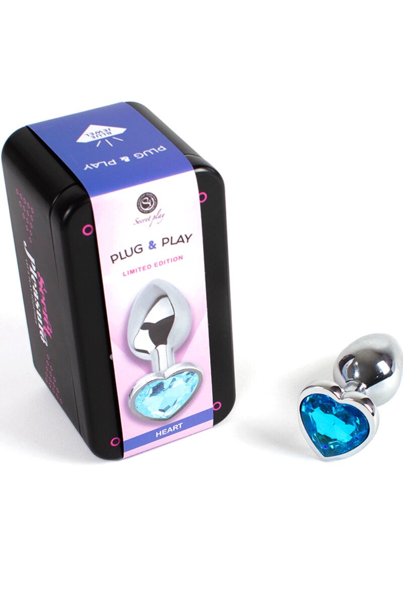 SECRETPLAY - METAL BUTT PLUG CORAZÓN AZUL TALLA S 7 CM