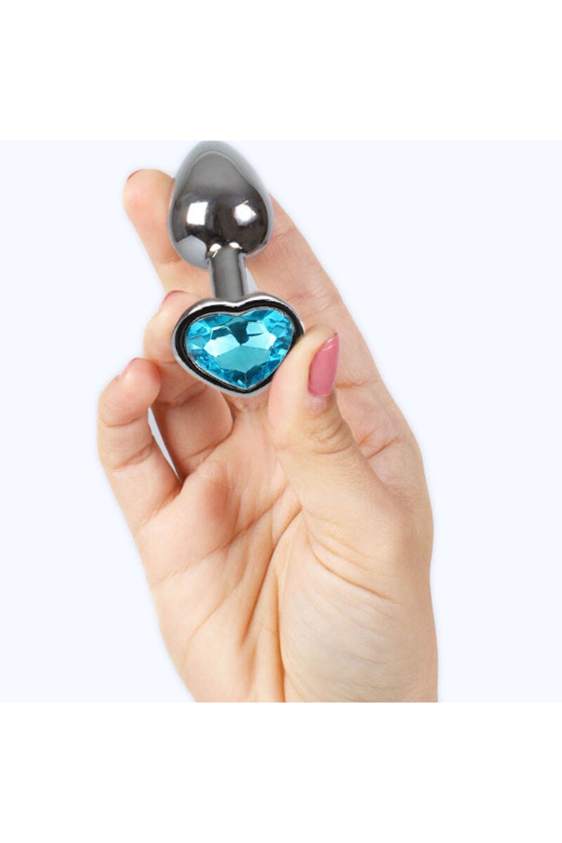 SECRETPLAY - METAL BUTT PLUG CORAZÓN AZUL TALLA S 7 CM