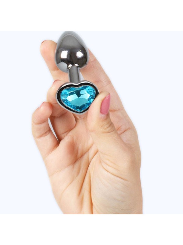 SECRETPLAY - METAL BUTT PLUG CORAZÓN AZUL TALLA S 7 CM