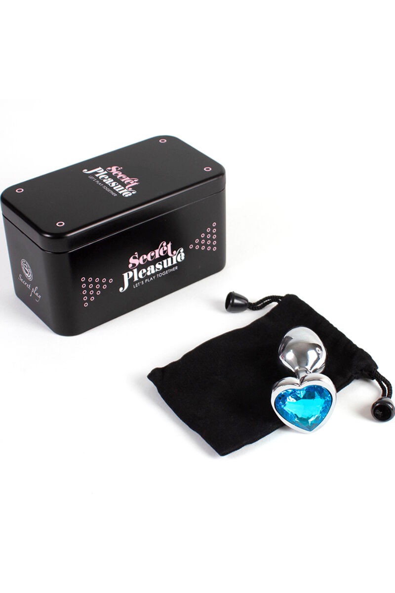 SECRETPLAY - METAL BUTT PLUG CORAZÓN AZUL TALLA S 7 CM