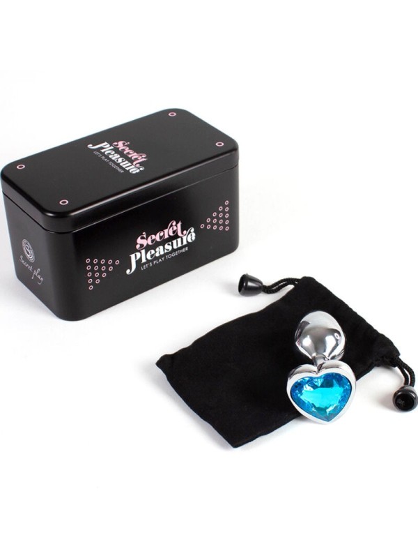 SECRETPLAY - METAL BUTT PLUG CORAZÓN AZUL TALLA S 7 CM