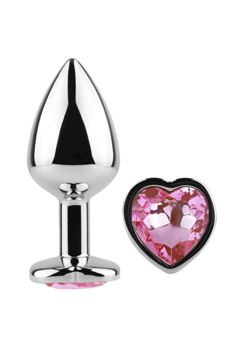 SECRETPLAY - METAL BUTT PLUG CORAZÓN FUCSIA TALLA S 7 CM