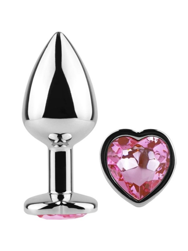 SECRETPLAY - METAL BUTT PLUG CORAZÓN FUCSIA TALLA S 7 CM