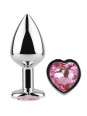 SECRETPLAY - METAL BUTT PLUG CORAZÓN FUCSIA TALLA S 7 CM