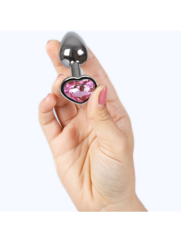 SECRETPLAY - METAL BUTT PLUG CORAZÓN FUCSIA TALLA S 7 CM