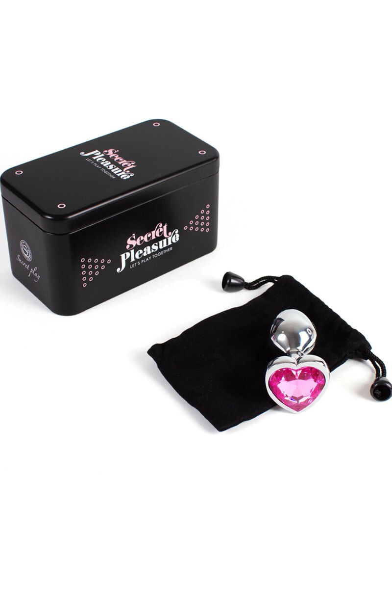 SECRETPLAY - METAL BUTT PLUG CORAZÓN FUCSIA TALLA S 7 CM