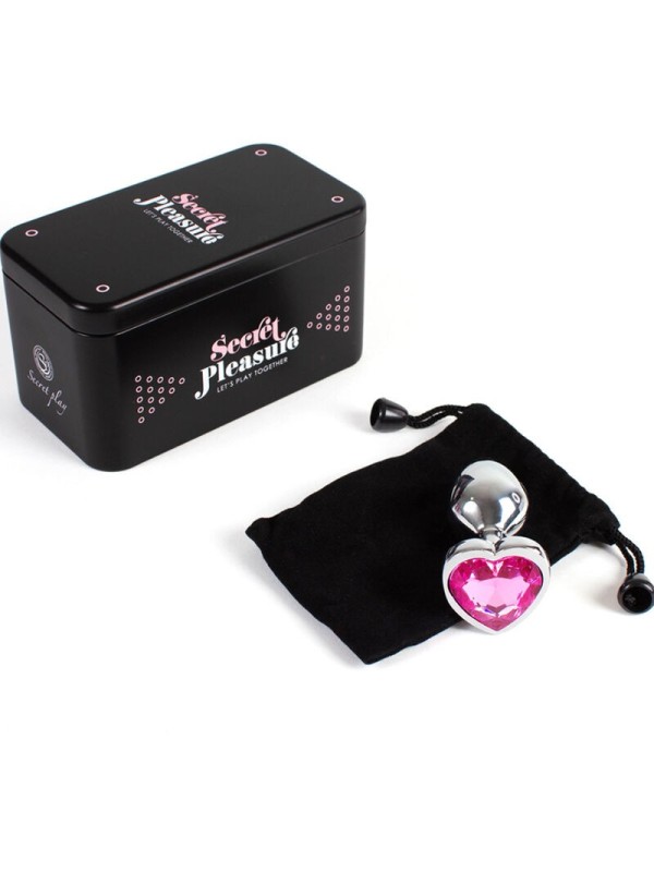 SECRETPLAY - METAL BUTT PLUG CORAZÓN FUCSIA TALLA S 7 CM