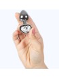 SECRETPLAY - METAL BUTT PLUG CORAZÓN TRANSPARENTE TALLA S 7 CM