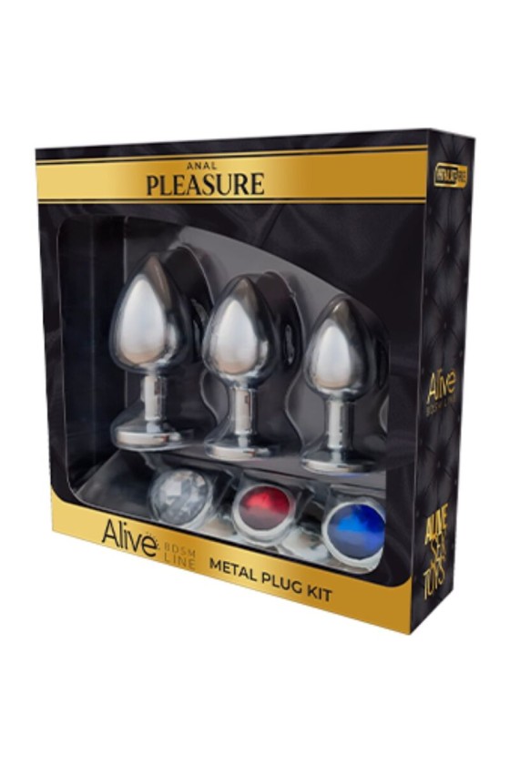 ALIVE - ANAL PLEASURE KIT 3 PLUG METAL
