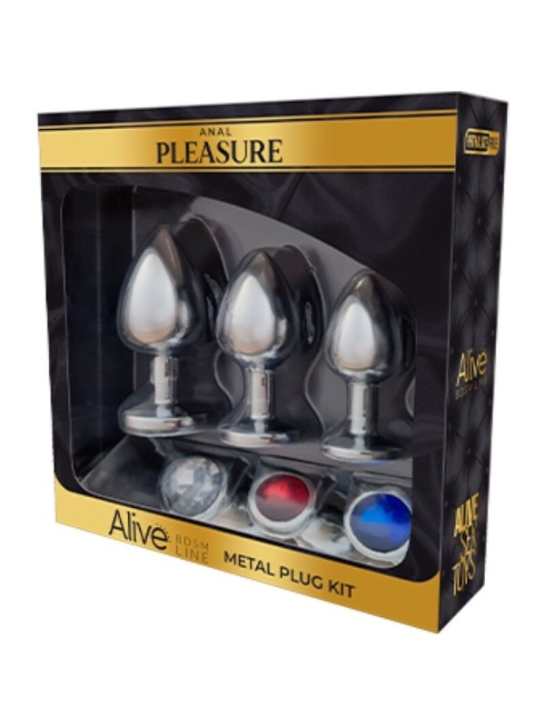 ALIVE - ANAL PLEASURE KIT 3 PLUG METAL