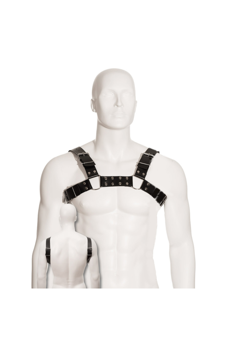LEATHER BODY - BLACK BULL DOG HARNESS