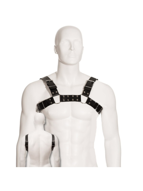 LEATHER BODY - BLACK BULL DOG HARNESS