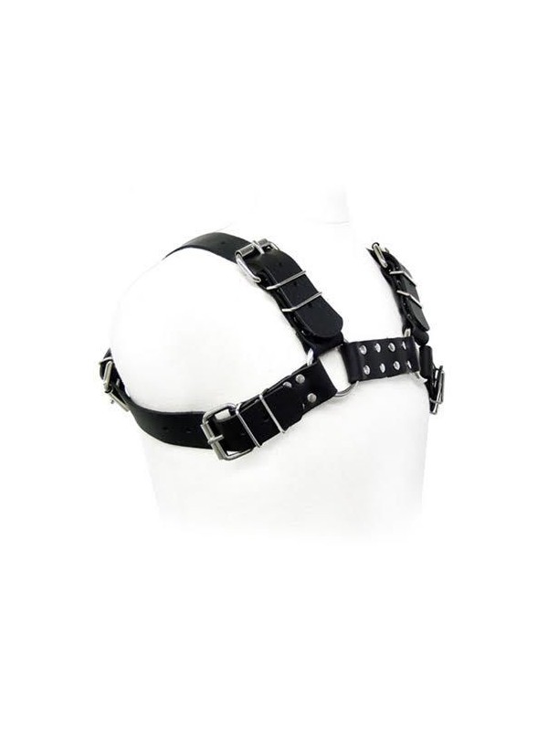 LEATHER BODY - BLACK BULL DOG HARNESS