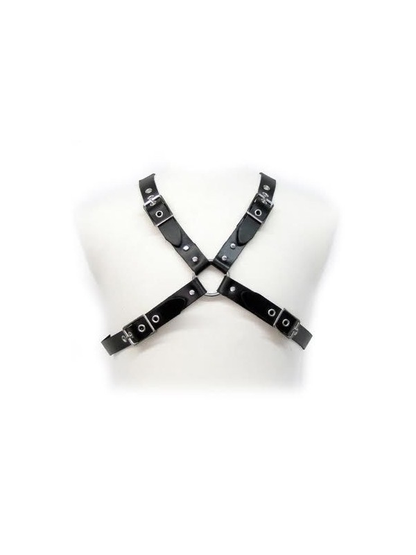 LEATHER BODY - BLACK BUCKLE HARNESS FOR MEN