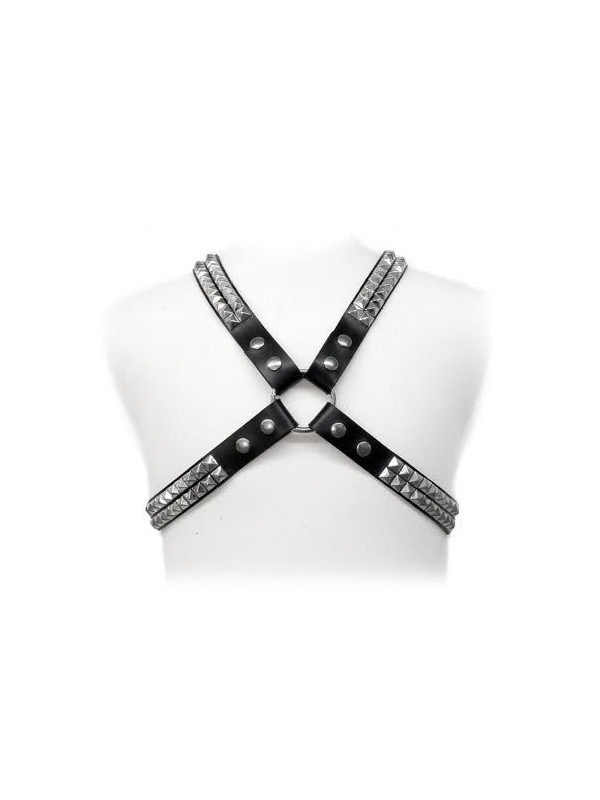 LEATHER BODY - PYRAMID STUD HARNESS