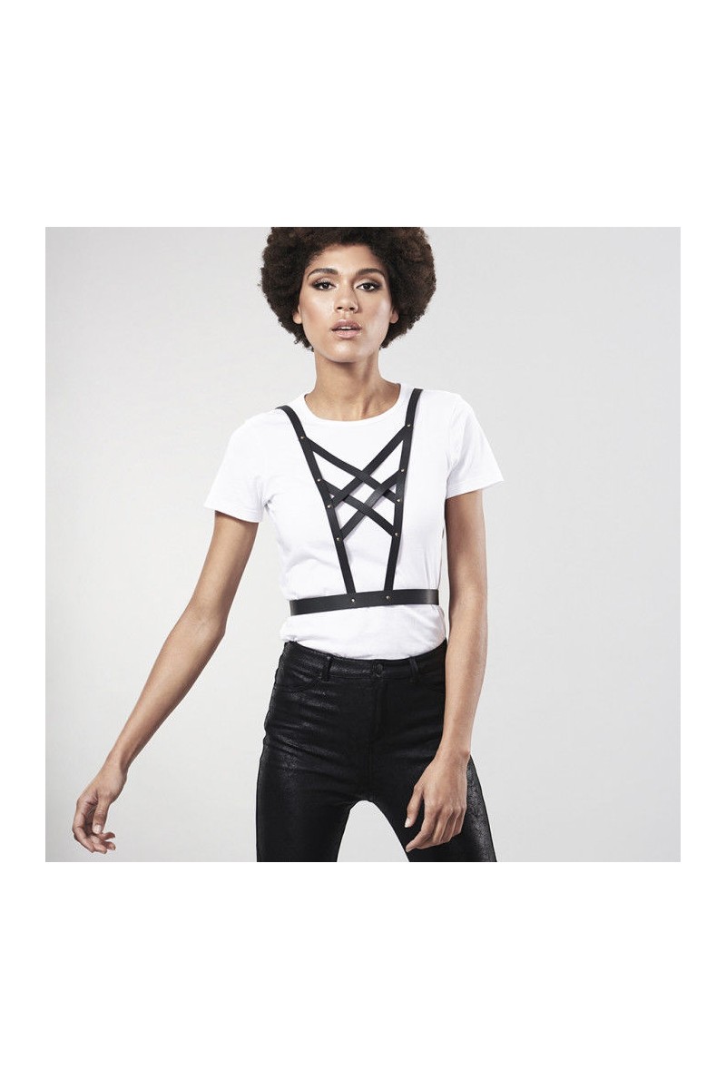 BIJOUX - INDISCRETS MAZE ARNES CRUZADO CON ESCOTE NEGRO