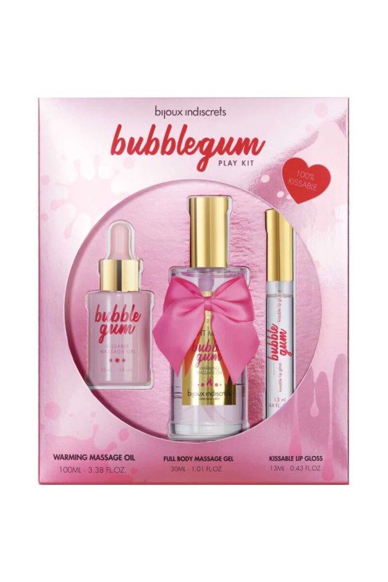 BIJOUX - INDISCRETS BUBBLEGUM PLAY KIT  ACEITE GEL & BRILLO DE LABIOS