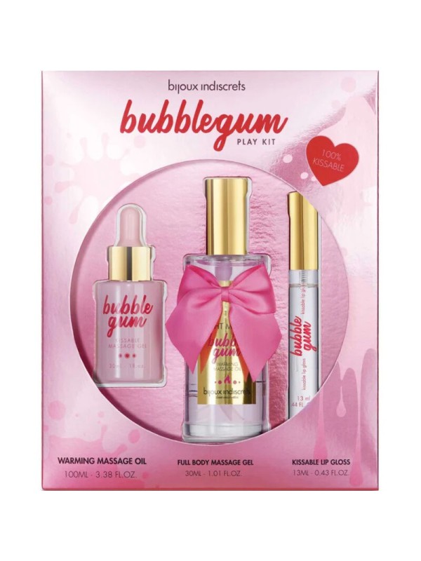 BIJOUX - INDISCRETS BUBBLEGUM PLAY KIT  ACEITE GEL & BRILLO DE LABIOS
