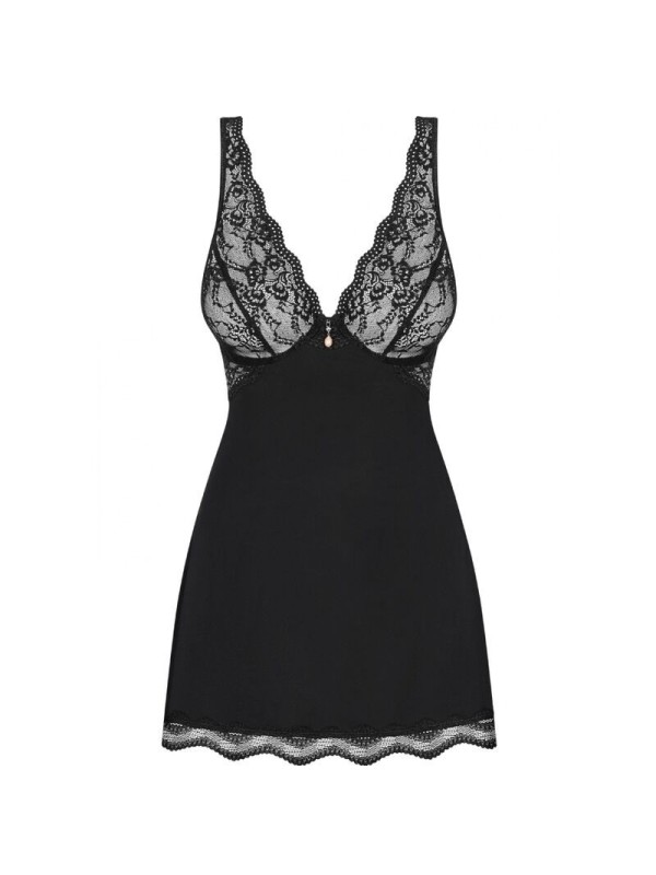 OBSESSIVE - BABYDOLL Y TANGA LUVAE NEGRO XS/S