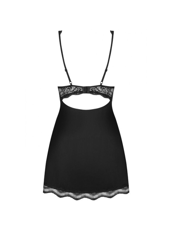 OBSESSIVE - BABYDOLL Y TANGA LUVAE NEGRO XS/S