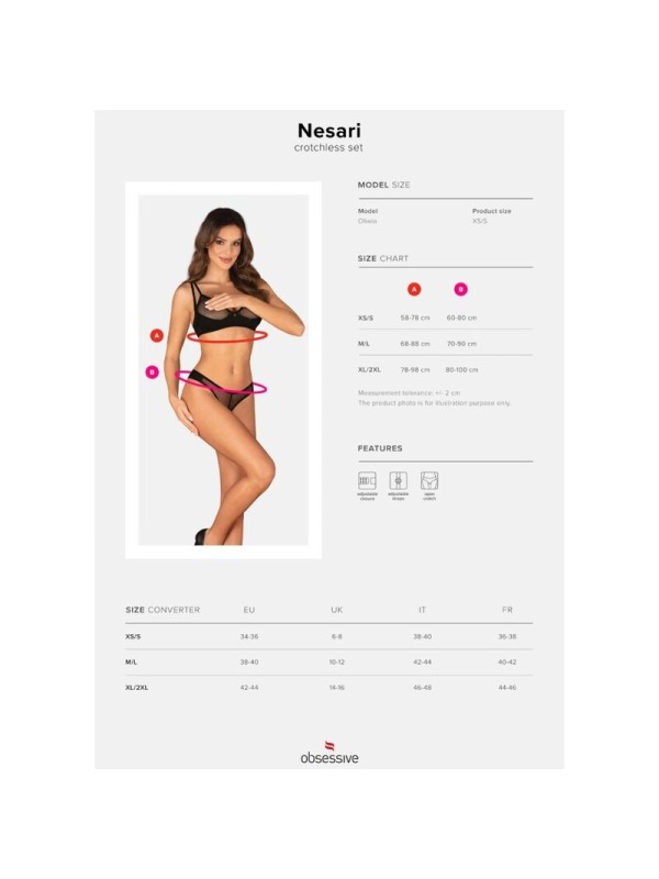 OBSESSIVE - NESARI SET DOS PIEZAS CROTCHLESS M/L