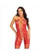 LEG AVENUE - BODYSTOCKING CUELLO HALTER RED CORAZONES ROJO