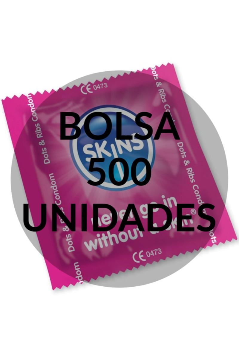 SKINS - PRESERVATIVOS PUNTOS & ESTRÍAS BOLSA 500 UDS