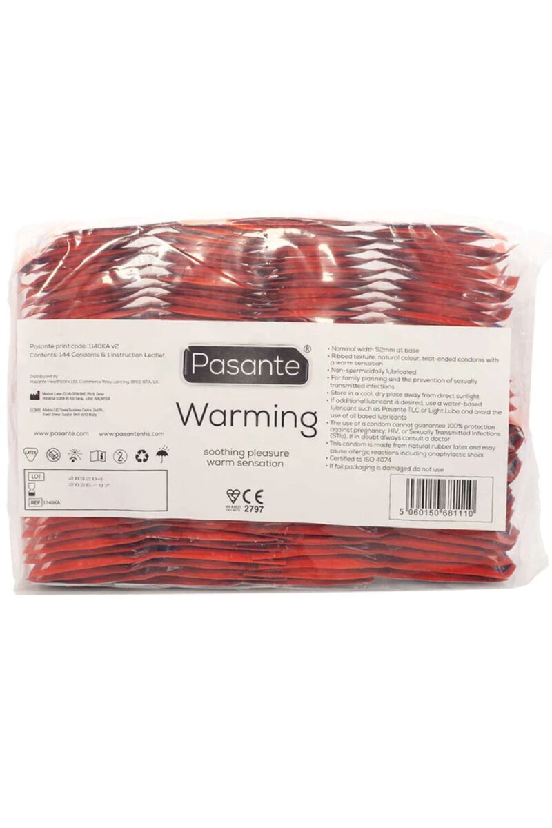 PASANTE - PRESERVATIVO EFECTO CALOR BOLSA 144 UNIDADES