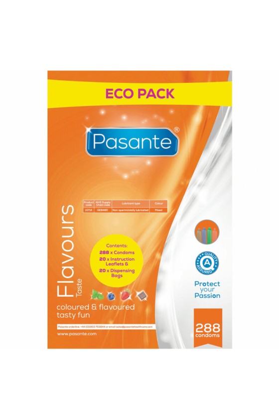 PASANTE - PRESERVATIVO ECO PACK SABORES BOLSA 288 UNIDADES