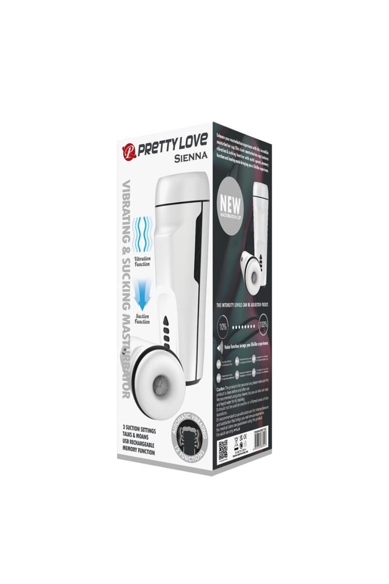 PRETTY LOVE - SIENNA MASTURBADOR MASCULINO VIBRACIÓN. VOZ Y SUCCIÓN