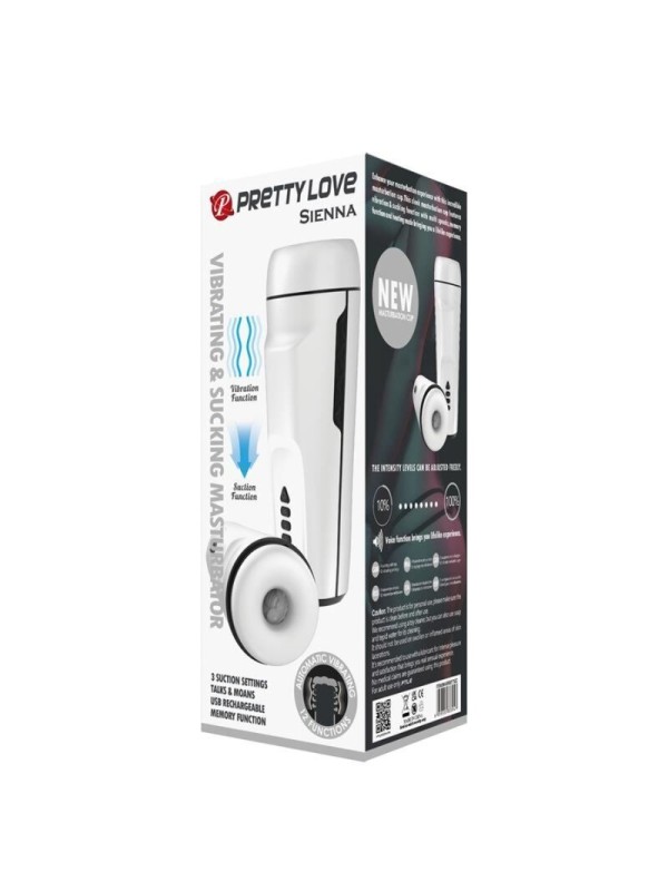 PRETTY LOVE - SIENNA MASTURBADOR MASCULINO VIBRACIÓN. VOZ Y SUCCIÓN