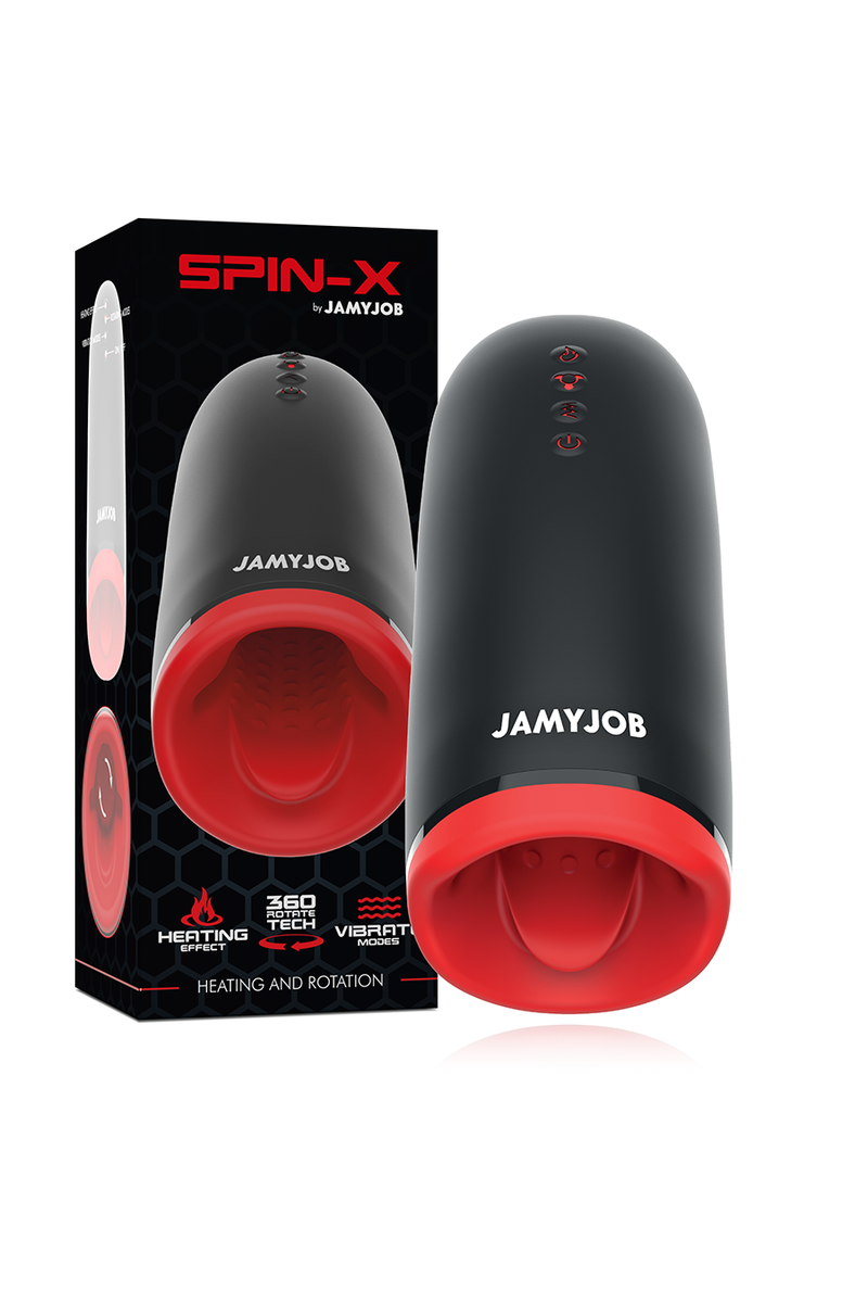 JAMYJOB - SPIN-X MASTURBADOR CON ROTACIÓN Y FUNCIÓN CALOR