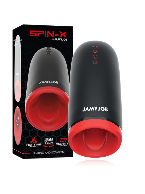 JAMYJOB - SPIN-X MASTURBADOR CON ROTACIÓN Y FUNCIÓN CALOR