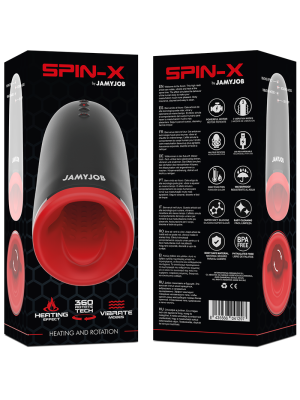 JAMYJOB - SPIN-X MASTURBADOR CON ROTACIÓN Y FUNCIÓN CALOR