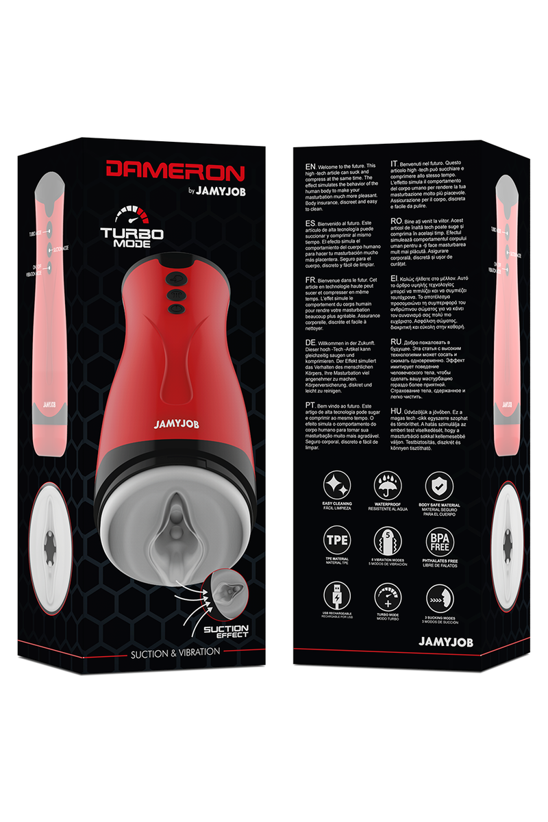 JAMYJOB - MASTURBADOR DE SUCCIÓN Y VIBRACIÓN DAMERON