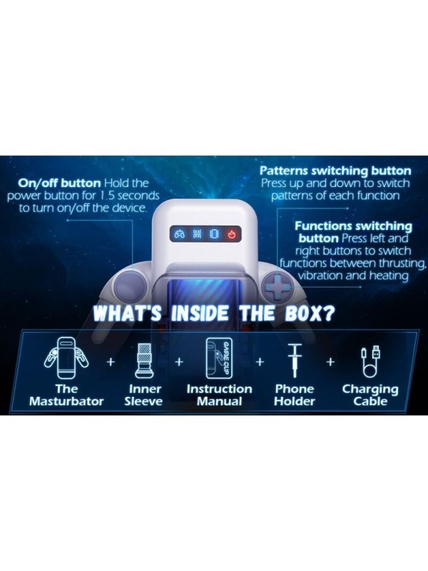 GAME CUP - MASTURBADOR MASCULINO CON VIBRACIÓN Y FUNCIÓN CALOR