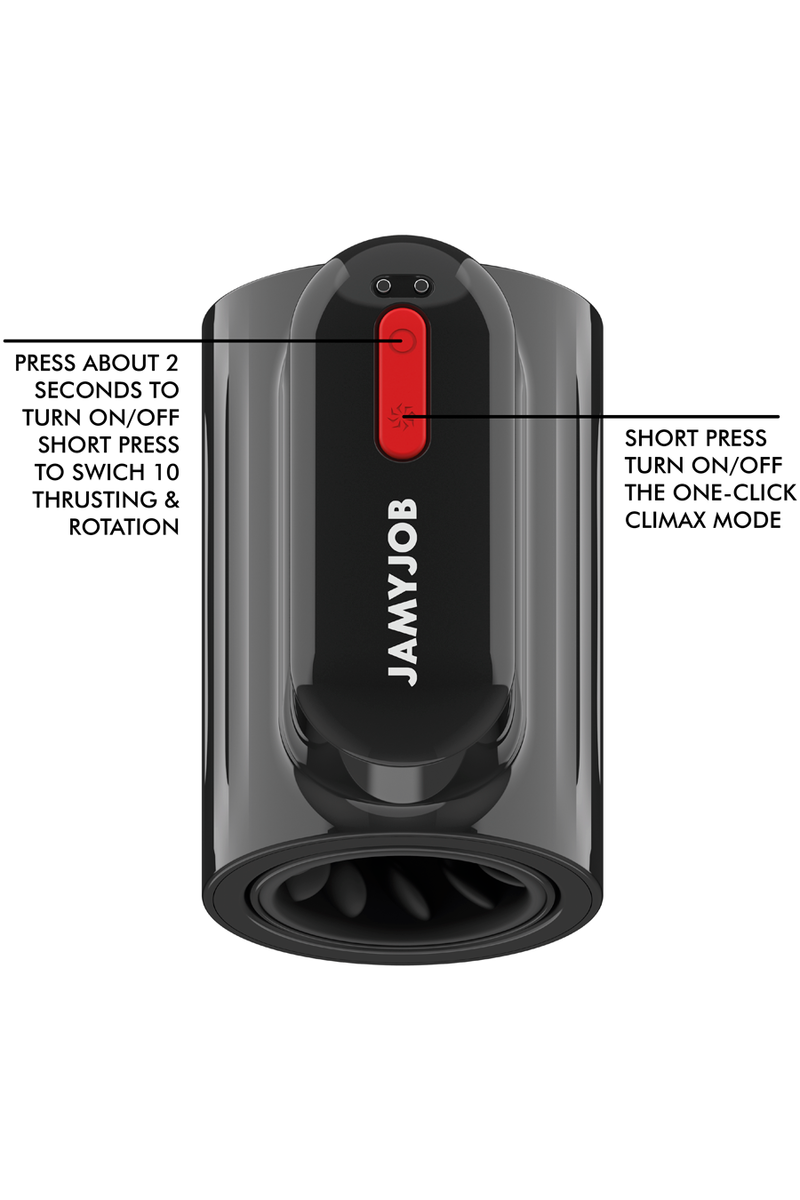 JAMYJOB - VORTEX MASTURBADOR TURBO CON EMPUJE Y ROTACIÓN 360