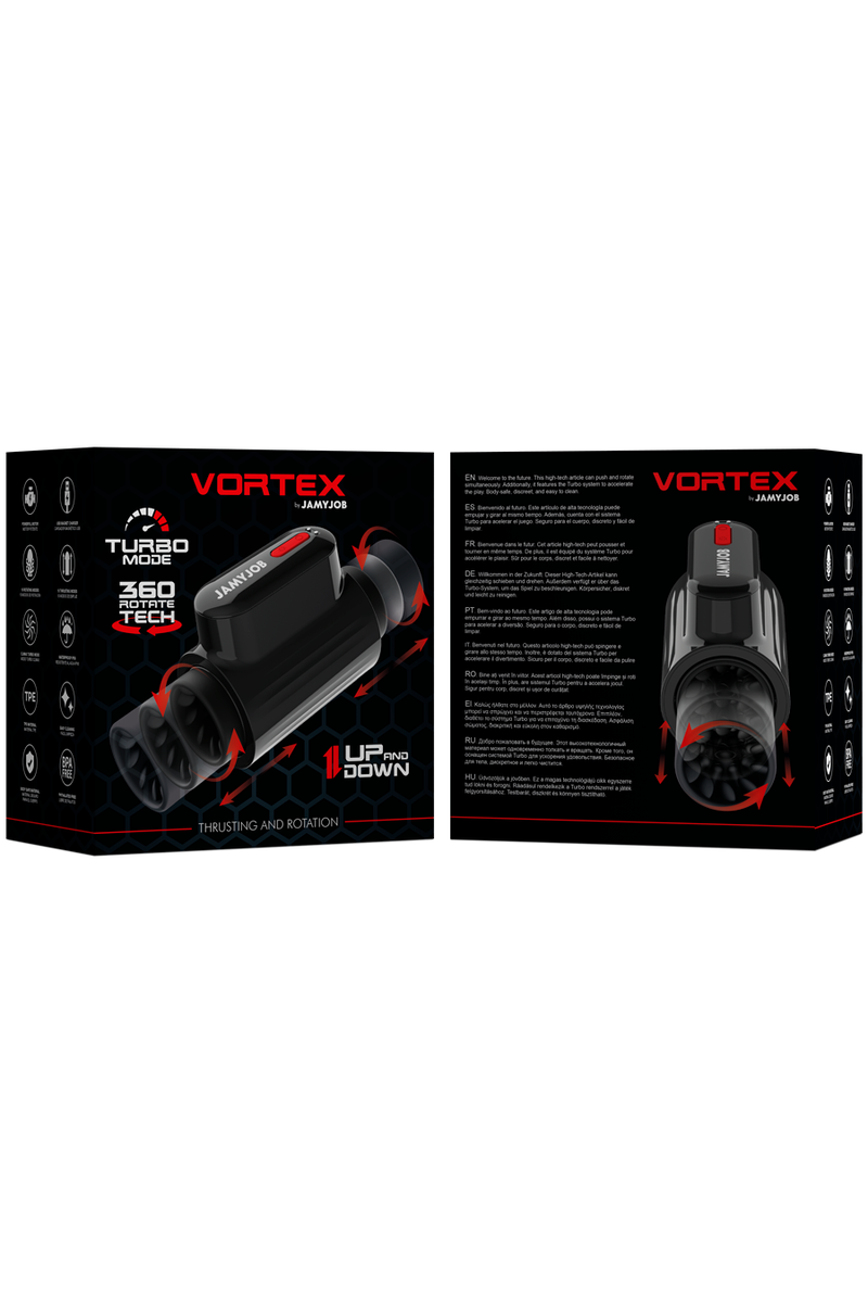 JAMYJOB - VORTEX MASTURBADOR TURBO CON EMPUJE Y ROTACIÓN 360