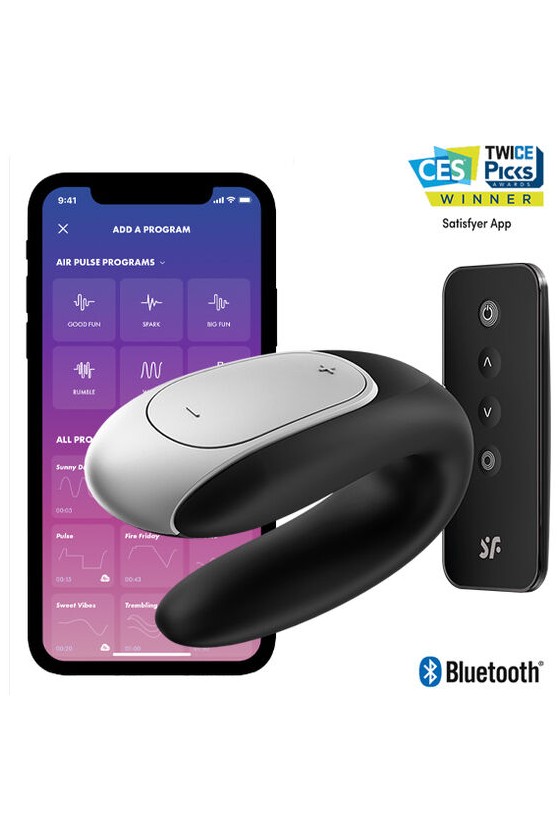 SATISFYER - DOUBLE FUN PARTNER VIBRADOR NEGRO