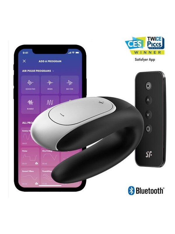 SATISFYER - DOUBLE FUN PARTNER VIBRADOR NEGRO