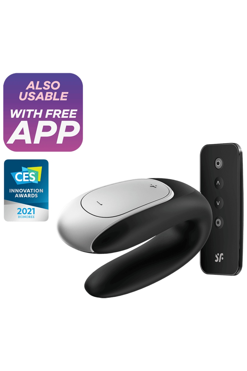 SATISFYER - DOUBLE FUN PARTNER VIBRADOR NEGRO