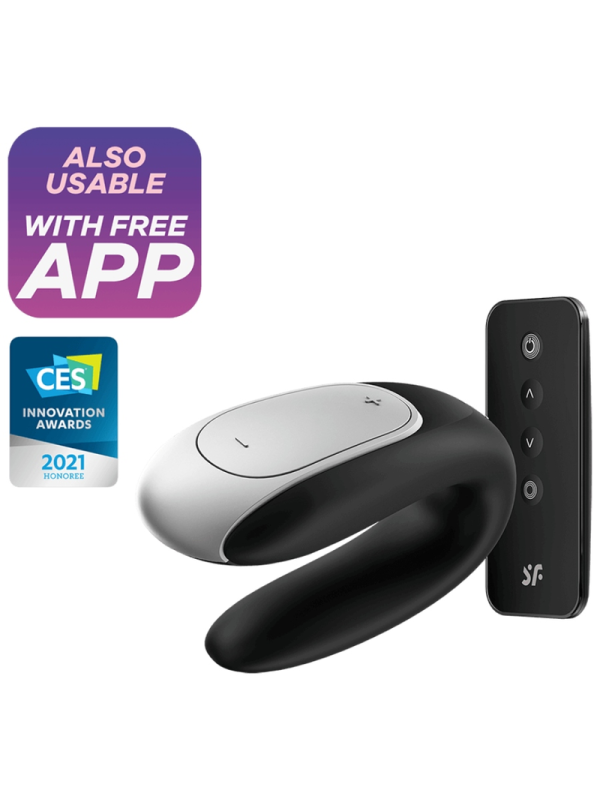 SATISFYER - DOUBLE FUN PARTNER VIBRADOR NEGRO