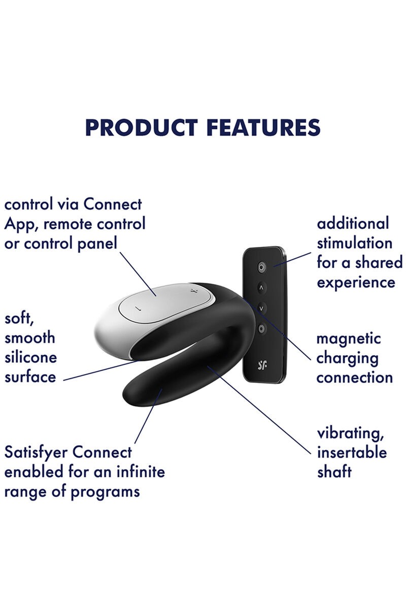 SATISFYER - DOUBLE FUN PARTNER VIBRADOR NEGRO
