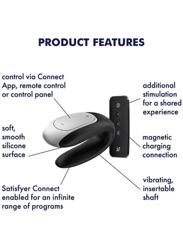 SATISFYER - DOUBLE FUN PARTNER VIBRADOR NEGRO